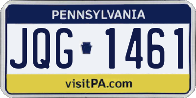 PA license plate JQG1461
