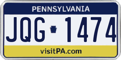 PA license plate JQG1474