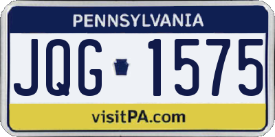 PA license plate JQG1575