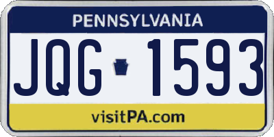 PA license plate JQG1593