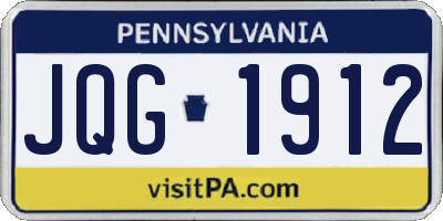 PA license plate JQG1912