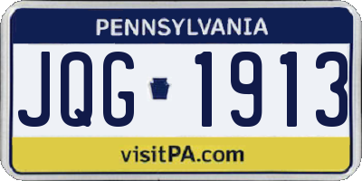 PA license plate JQG1913