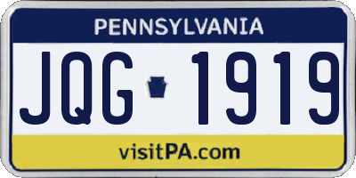 PA license plate JQG1919