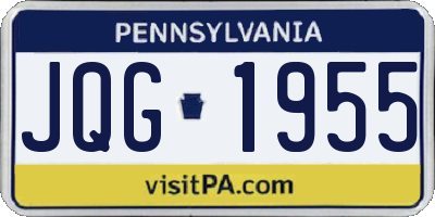 PA license plate JQG1955