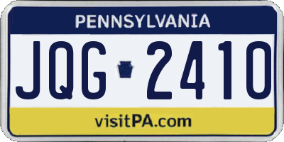 PA license plate JQG2410
