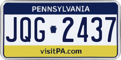 PA license plate JQG2437