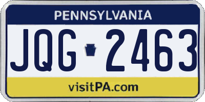 PA license plate JQG2463
