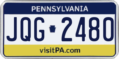 PA license plate JQG2480