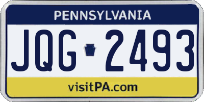 PA license plate JQG2493