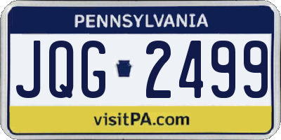 PA license plate JQG2499