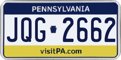 PA license plate JQG2662