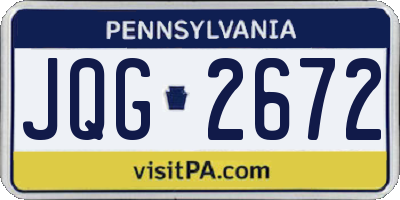 PA license plate JQG2672