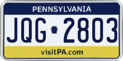 PA license plate JQG2803