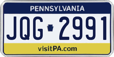 PA license plate JQG2991