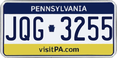 PA license plate JQG3255