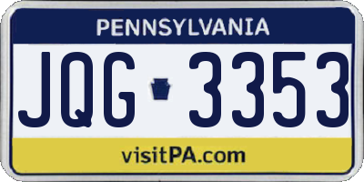 PA license plate JQG3353