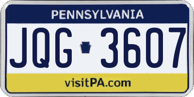 PA license plate JQG3607