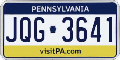 PA license plate JQG3641