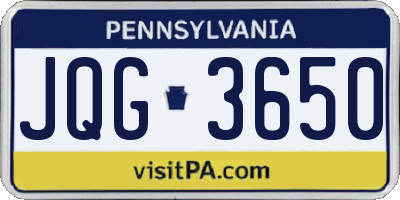 PA license plate JQG3650