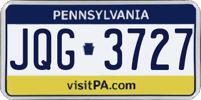 PA license plate JQG3727