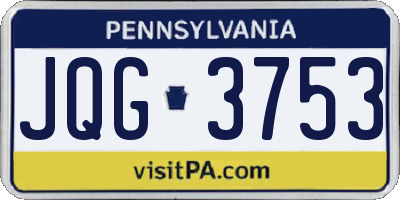 PA license plate JQG3753