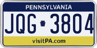 PA license plate JQG3804