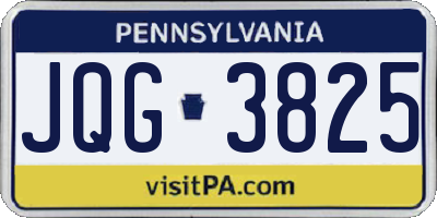 PA license plate JQG3825