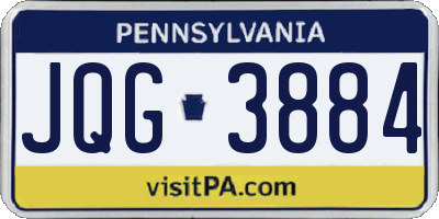 PA license plate JQG3884