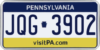 PA license plate JQG3902