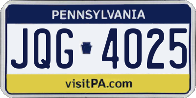 PA license plate JQG4025