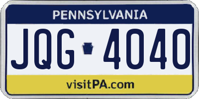 PA license plate JQG4040