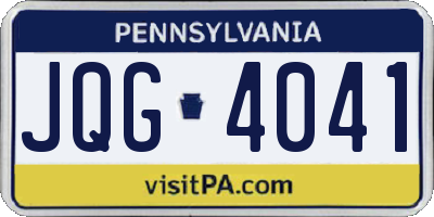 PA license plate JQG4041