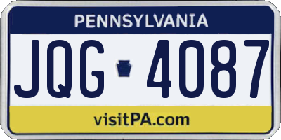 PA license plate JQG4087