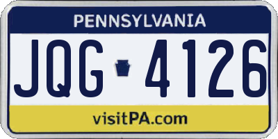 PA license plate JQG4126