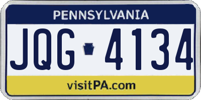 PA license plate JQG4134