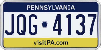 PA license plate JQG4137