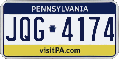 PA license plate JQG4174