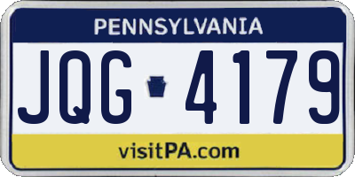 PA license plate JQG4179