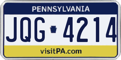 PA license plate JQG4214
