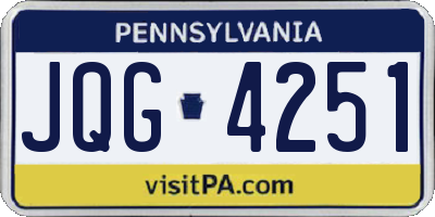 PA license plate JQG4251