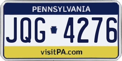PA license plate JQG4276