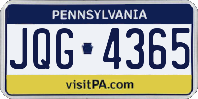 PA license plate JQG4365