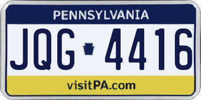 PA license plate JQG4416