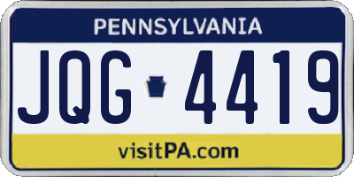 PA license plate JQG4419