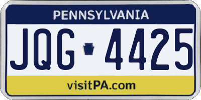 PA license plate JQG4425