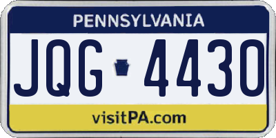 PA license plate JQG4430