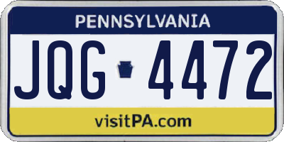 PA license plate JQG4472