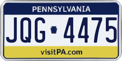 PA license plate JQG4475
