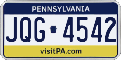 PA license plate JQG4542