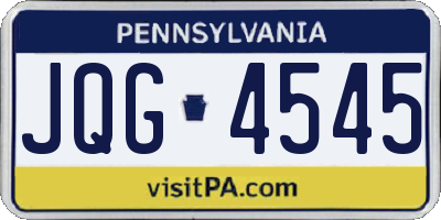 PA license plate JQG4545